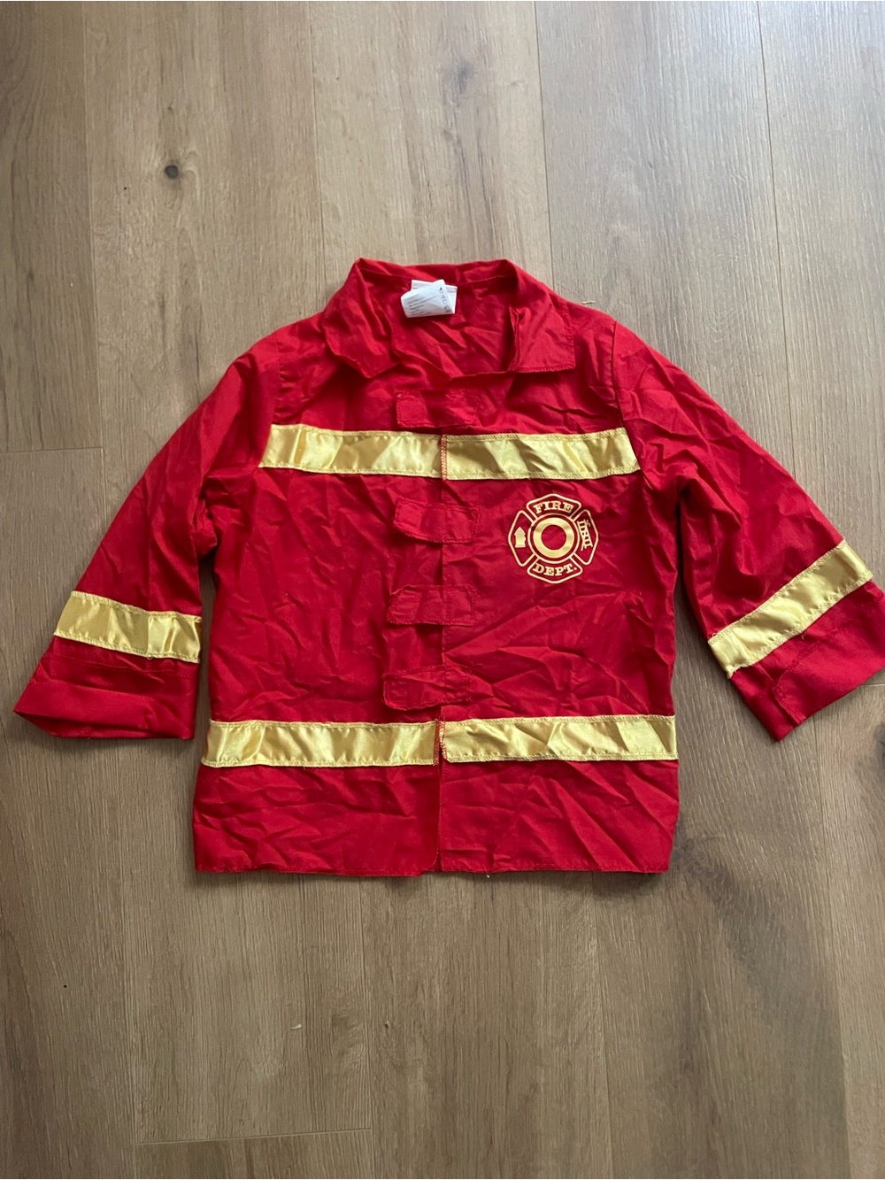 Kids Firefighter Costume Jacket with Gold Reflective Stripes Size 4-6